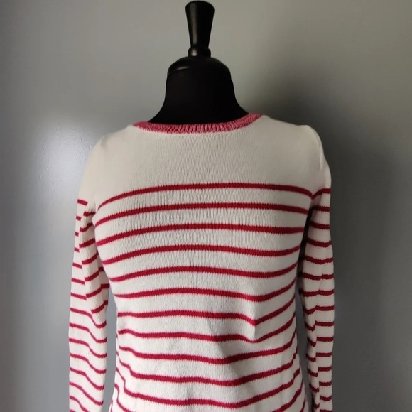 Gap Red and Cream Striped Sweater - Picture 2 of 5